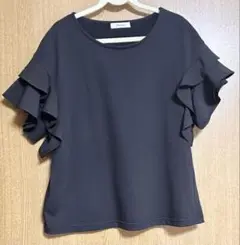 INGNI フリル袖 黒 半袖トップス