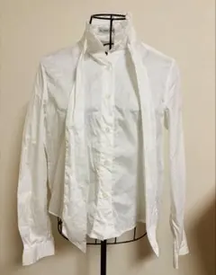 レイビームス ボウタイ白ブラウス