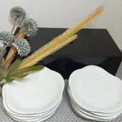 有田焼 花模様 白釉 小皿 中皿 食器 10枚セット