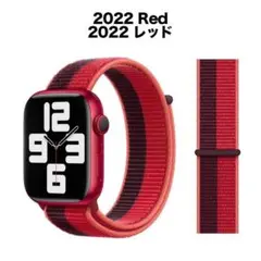 38/40/41mm アップルウォッチ 2022レッド スポーツループ