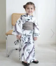 最終値下げ　utatane kids 高級変わり織 子供浴衣 3点セットのサムネイル