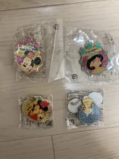 ディズニーリゾート　非売品　ピンバッジ　キーホルダー、クリップ　４点セット