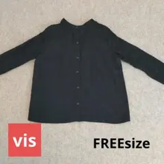 vis 黒レース2way長袖シャツ