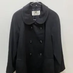 sh2386 courrèges クレージュ　ブラック ダブルブレストコート