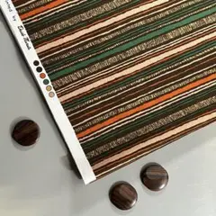 ［大同マルタ］マルチボーダー布と木製ボタンのセット