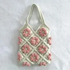 かぎ針編み小さめバッグ☆ピンク