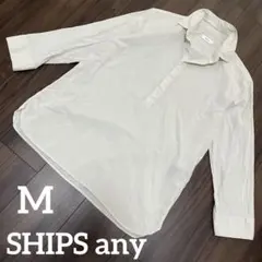 SHIPS any 麻混　シャツプルオーバー　M ライトベージュのサムネイル