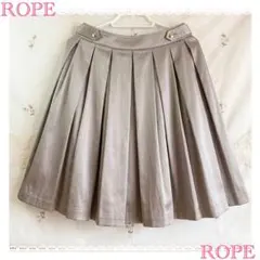 ROPE ロペ フレアプリーツスカート ベージュ 光沢のサムネイル