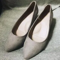 スエード パンプス 23cm グレージュ