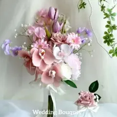 （ブートニア付）ウェディングブーケ　アーティ　フィシャルフラワー