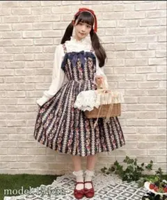 アクシーズファムkawaiiロージーベア柄ジャンスカ くま薔薇 - メルカリ