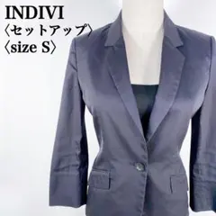 【完売モデル】インディヴィ　コットンブレンドスカートセットアップスーツ　36
