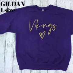 アメリカ古着　スウェット　ギルダン　Vikings ハート　プリント　良色