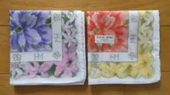 新品未使用★HANAE MORI★花柄ハンカチ2枚セット★森英恵★大判ハンカチ★