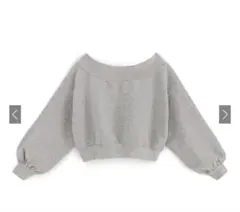 グレー オフショルダー トレーナー