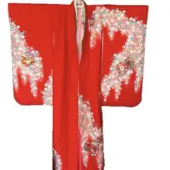 子供用 着物 桜柄 赤色 七五三 新品未使用 しつけ付き - メルカリ