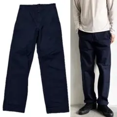 orslow 日本製　フレンチワーク　パンツ　コットン　へリンボーン ネイビーのサムネイル