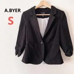 一点もの⭐️A.BYER【S】黒 テーラードジャケット ブラック 無地