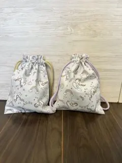 入園入学　ユニコーン柄　コップ袋2個セット