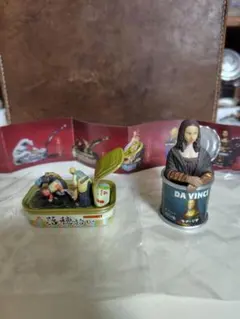 *美術缶* 落穂拾い　モナ・リザ 2種セット パンダの穴