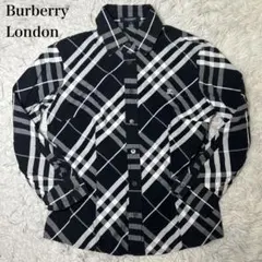 極美品　Burberry London メガチェック シャツ　ブラウス　黒