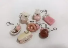 樹脂粘土 キーホルダー ハンドメイド めじるし うさぎ ちょこロールケーキ