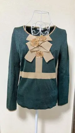 AUSTIN REED オースチンリード　ラメリボンプルオーバー