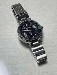 美品　人気のブラック　シチズン　クロスシー　電波ソーラー　ハッピーフライト