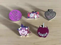 【E4】 5個セット チェシャ猫 ディズニー ピンバッジ