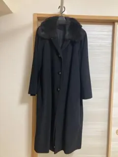 カシミヤ100%★キュプラ100%★フォックスファー付コート