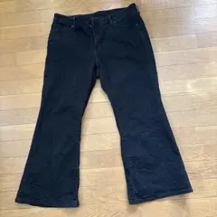 大きいサイズ　GUスリムフレアデニム丈短めXXL ブラック