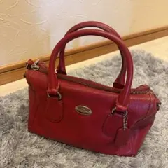 COACH 2WAY レザー ハンドバッグ ショルダーバッグ レッド y2k
