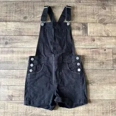 H&M 女の子 サロペット EUR146 ブラック デニム オーバーオール