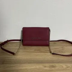 【極美品】マイケルコース　ショルダーウォレット　バッグ　チェーン　レッド