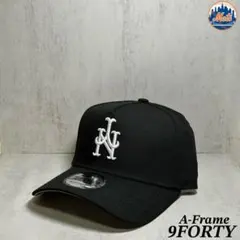 【海外限定】 メッツ 9FORTY 逆ロゴ ブラック サイドパッチ キャップ ①