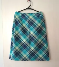 チェック柄スカート 青系ウエスト64