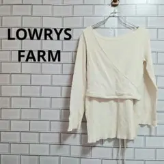 ローリーズファーム　リブニット　ブラウス　重ね着　レイヤード　綺麗め　綿96%