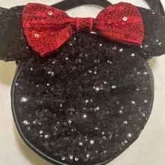 ディズニー ミニーマウス フェイス型 スパンコール ショルダーポーチ