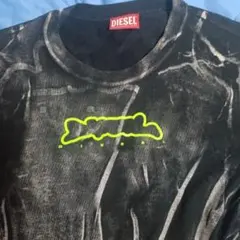 DIESEL Tシャツ ブラック ネオングリーンロゴお値引き可能のサムネイル