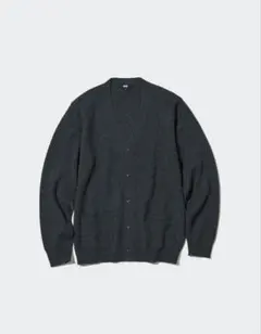 UNIQLO ダークグレー ラムVネックカーディガン