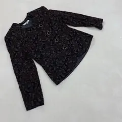 CHANTEZ MOI ジャケット ノーカラー 長袖 ブラック 花柄 サイズ11