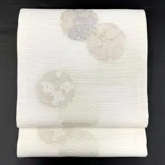 夏袋帯 絽袋帯 西陣織 夏帯 新品 仕立て上がり 白 花の丸 正絹 フォーマル 夏袋帯 絽袋帯 西陣織 夏帯 新品 仕立て上がり 白 花の丸 正絹