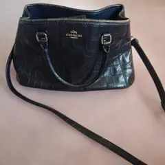 COACH クロコダイル型押し ハンドバッグ