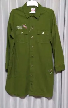 【新品】チチカカ　バッグ刺繍　ミリタリー　ロングジャケット　オリーブグリーン　L