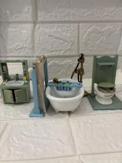 シルバニアファミリー バスルーム、トイレ、洗面所セット
