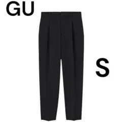 GU 試着　ストレッチテーパードパンツ(丈標準65.0～69.0cm) S 黒