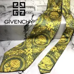 【超美品】☆GIVENCHY☆ 花柄 ネクタイ イエロー
