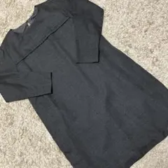 chocol raffine 長袖ひざ丈ワンピース ダークグレー