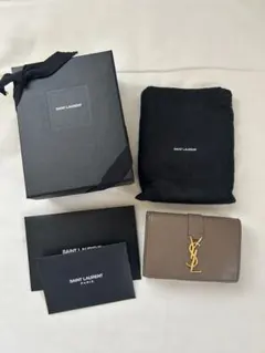YSLライン オリガミ タイニーウォレット　ベージュ