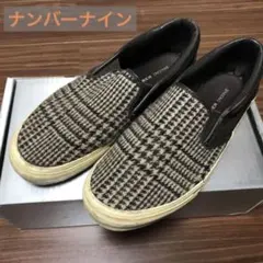 【初期】ナンバーナイン チェック柄スリッポン スニーカー サイズ7 箱付きのサムネイル